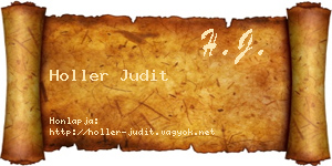 Holler Judit névjegykártya